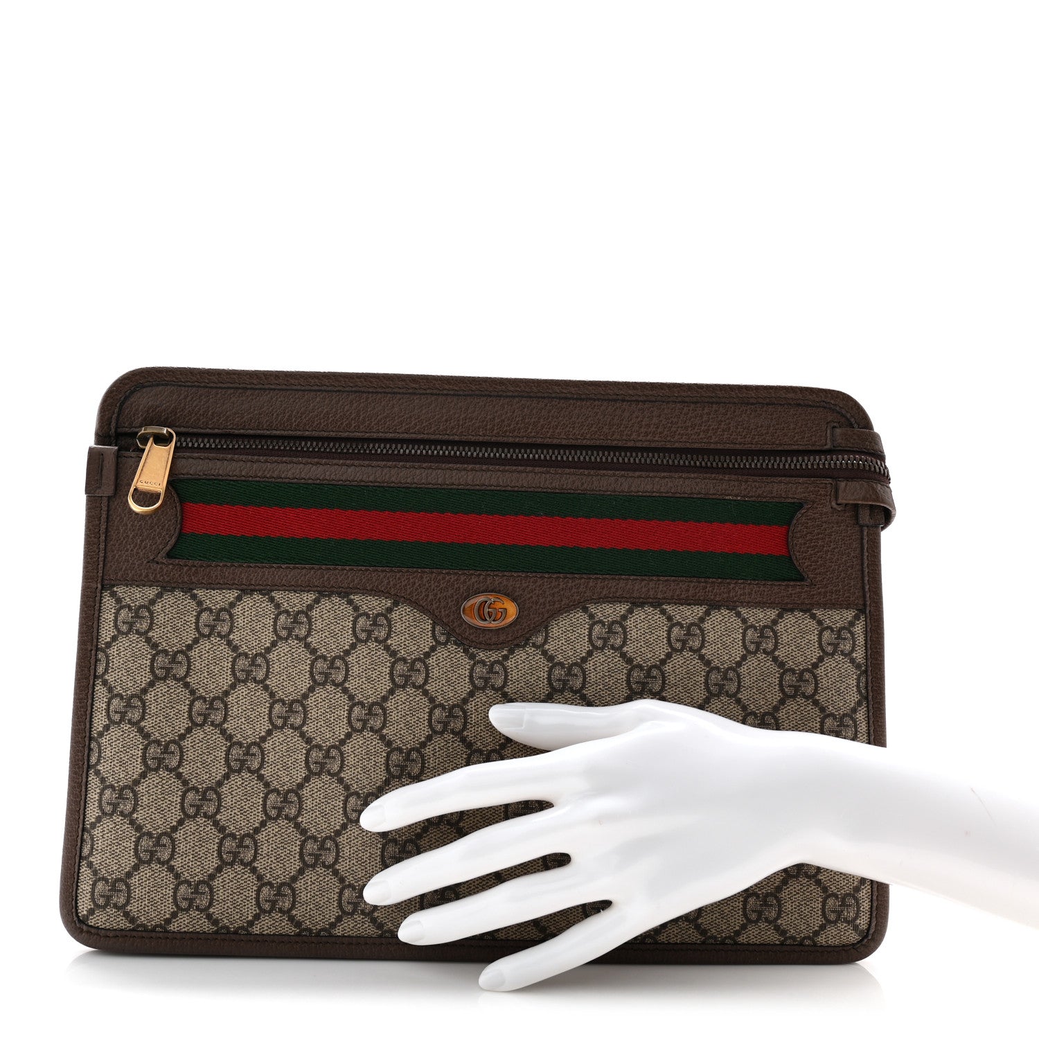 Gucci GG Supreme Monogram Web Small Ophidia Documents Holder Beige New Acero 2 of 8