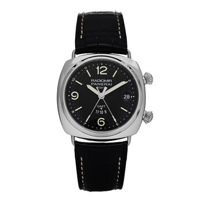 Panerai Stainless Steel Alligator 42mm Radiomir GMT Automatic Watch Black PAM00355 1 of 5