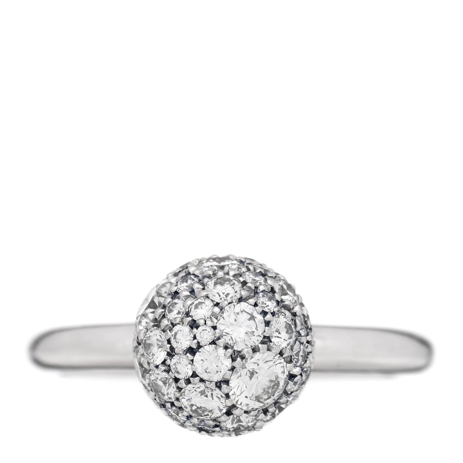 ティファニーです。 Tiffany 18K White Gold Diamond 8mm Hardwear Ball Ring 53 6.25