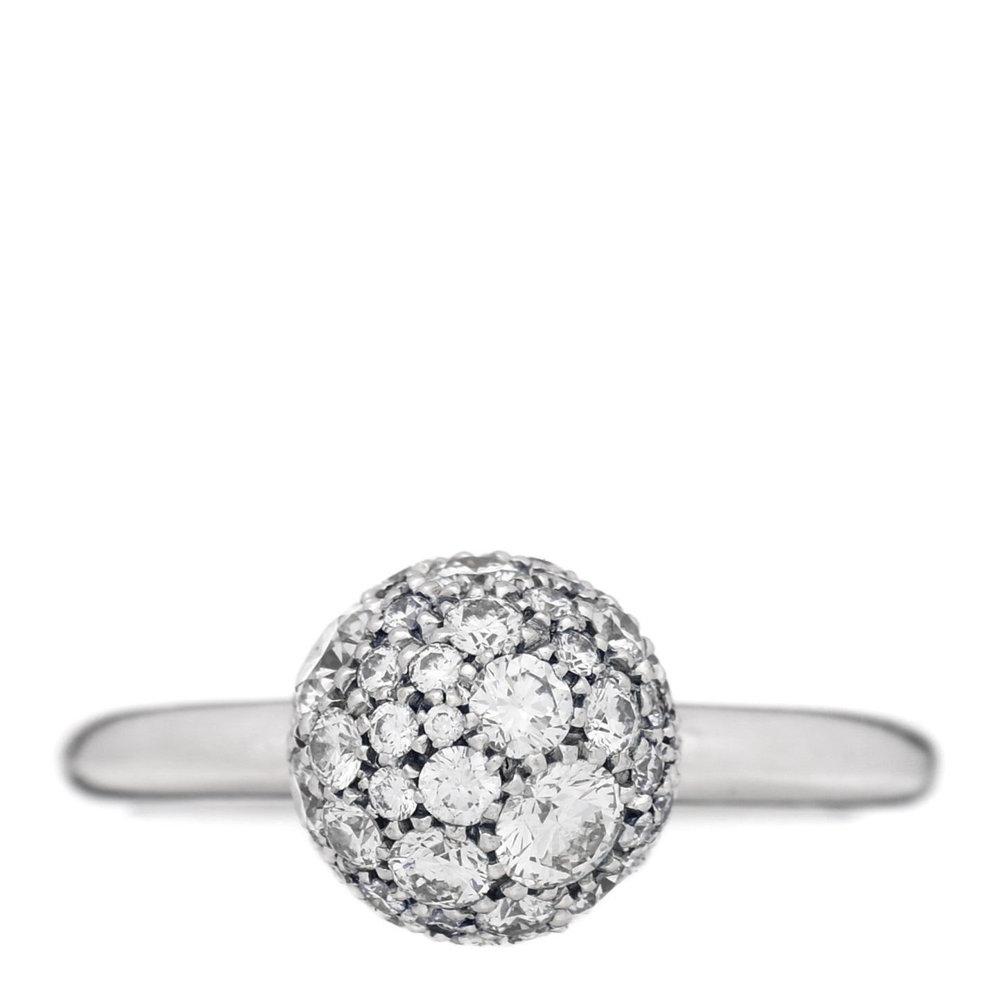 18K White Gold Diamond 8mm Hardwear Ball Ring 53 6.25
