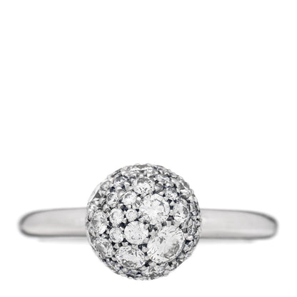 Tiffany 18K White Gold Diamond 8mm Hardwear Ball Ring 53 6.25 1 of 5