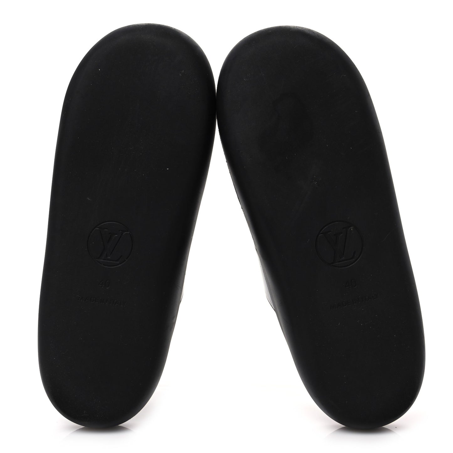Monogram Sunbath Flat Mule Sandals 40 Black