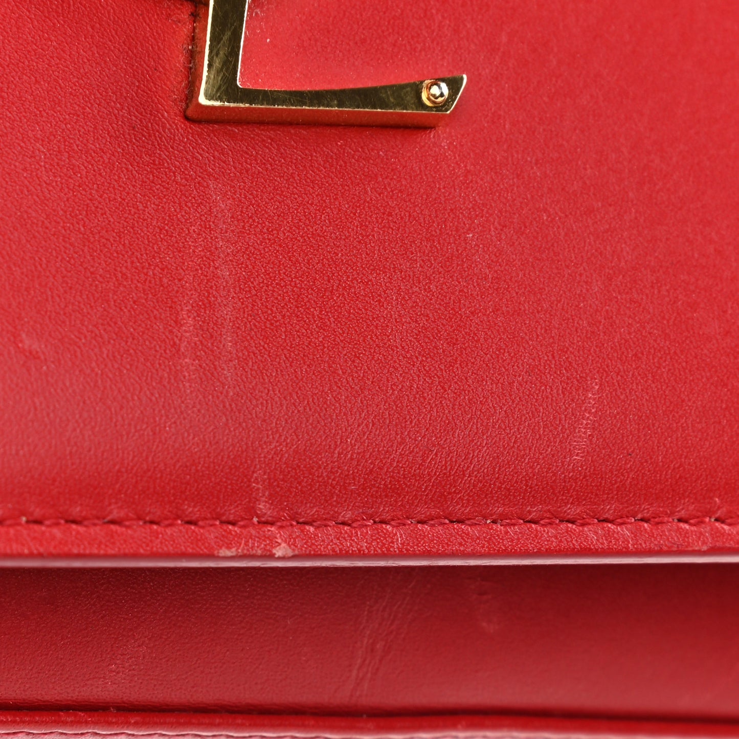 Smooth Calfskin Classic Monogram Kate Wallet On Chain Red