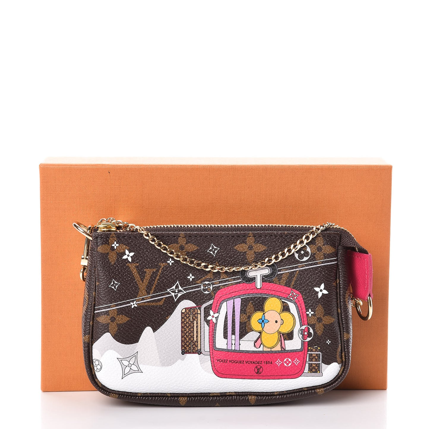 Monogram 2019 Christmas Animation Mini Courchevel Pochette Accessories Fuchsia