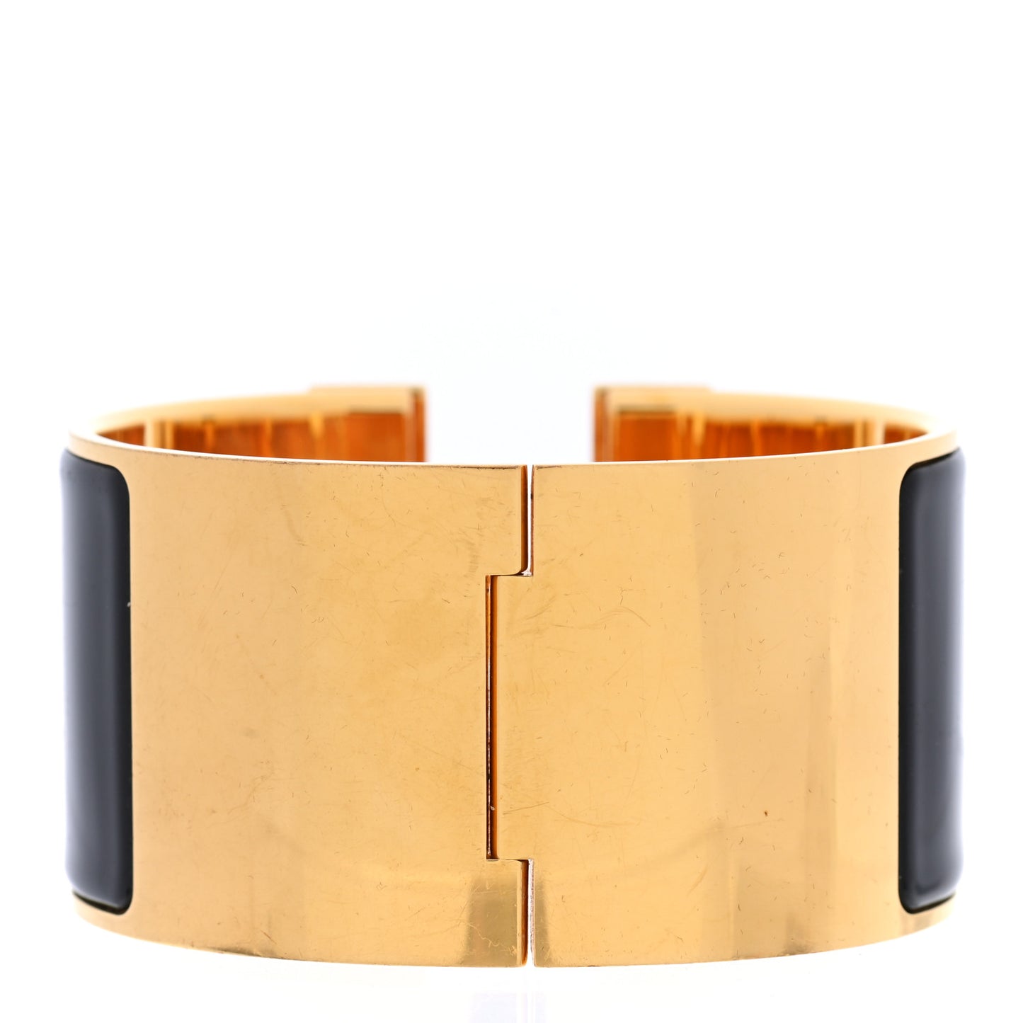 Enamel Extra Wide Clic Clac H Bracelet GM Black