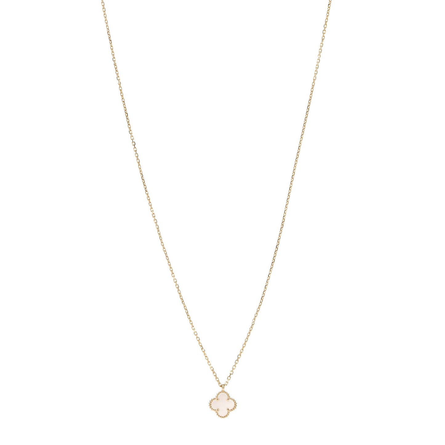 18K Yellow Gold Mother of Pearl Sweet Alhambra Pendant Necklace