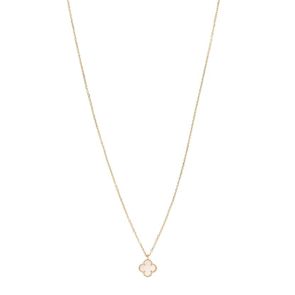 Van Cleef & Arpels 18K Yellow Gold Mother of Pearl Sweet Alhambra Pendant Necklace 1 of 6