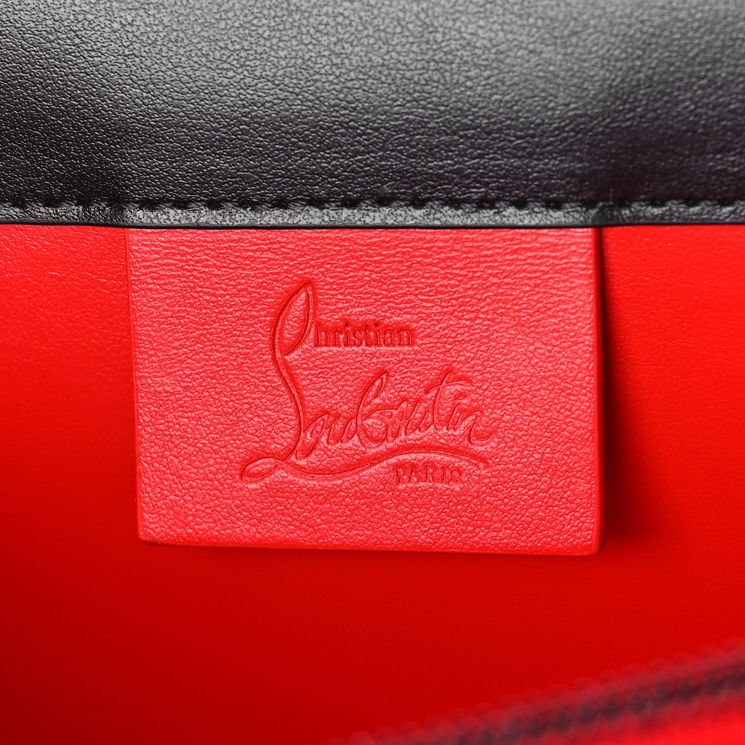 Christian Louboutin Calfskin Elisa Extra Large Resille Shoulder Bag Black 6 of 8