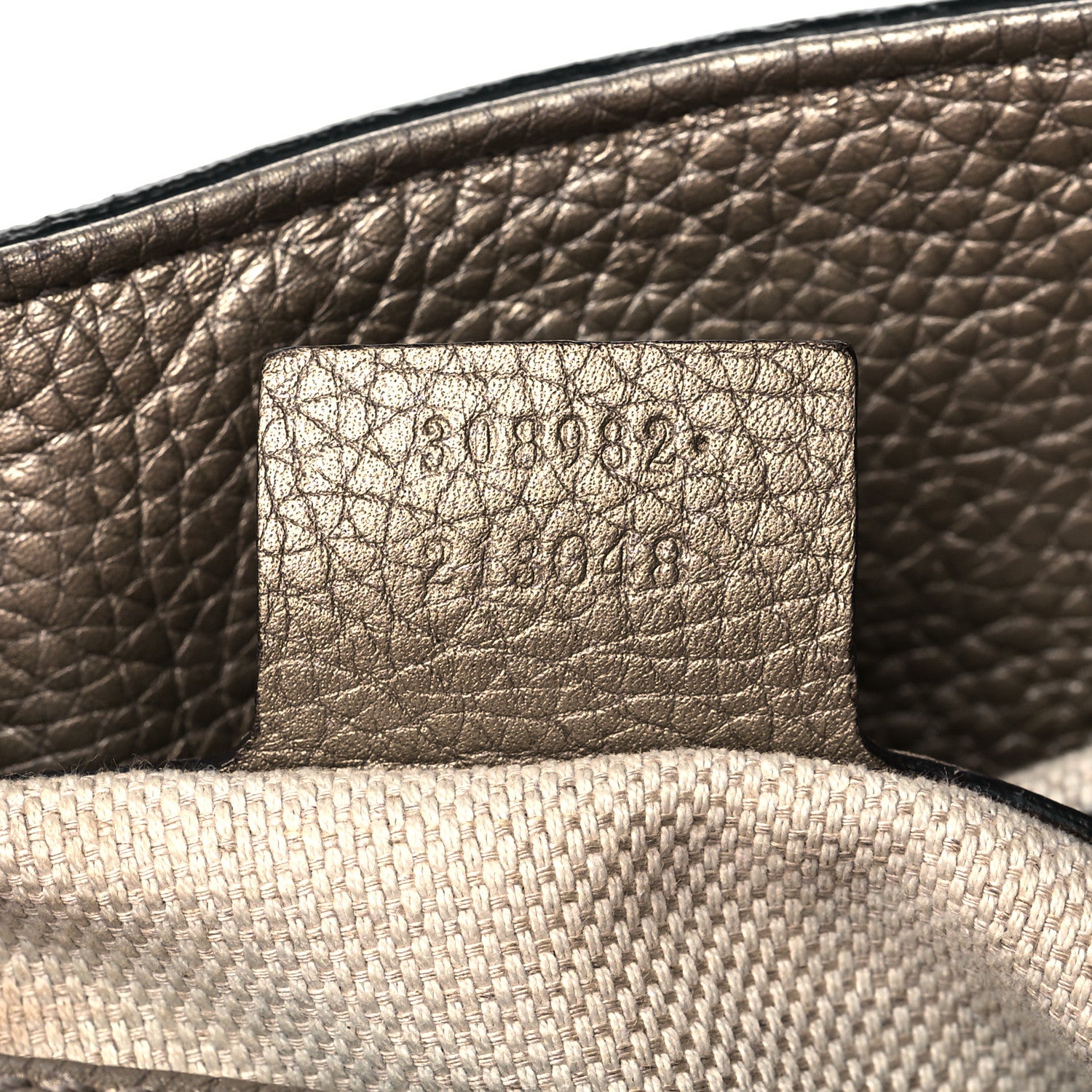 Gucci Metallic Pebbled Calfskin Medium Soho Chain Shoulder Bag Golden Beige 7 of 11