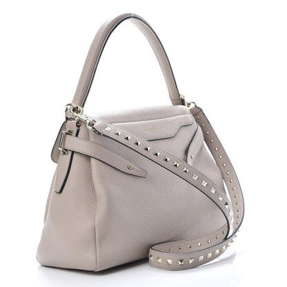 Valentino Garavani Pebbled Calfskin Rockstud Twiny Top Handle Bag Poudre 4 of 11