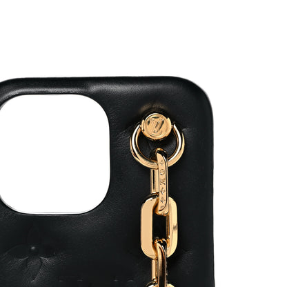 Louis Vuitton Lambskin Embossed Monogram Coussin iPhone 13 Pro Bumper Black 7 of 9