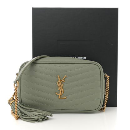Saint Laurent Grain De Poudre Matelasse Monogram Mini Lou Camera Bag Light Sage 13 of 13