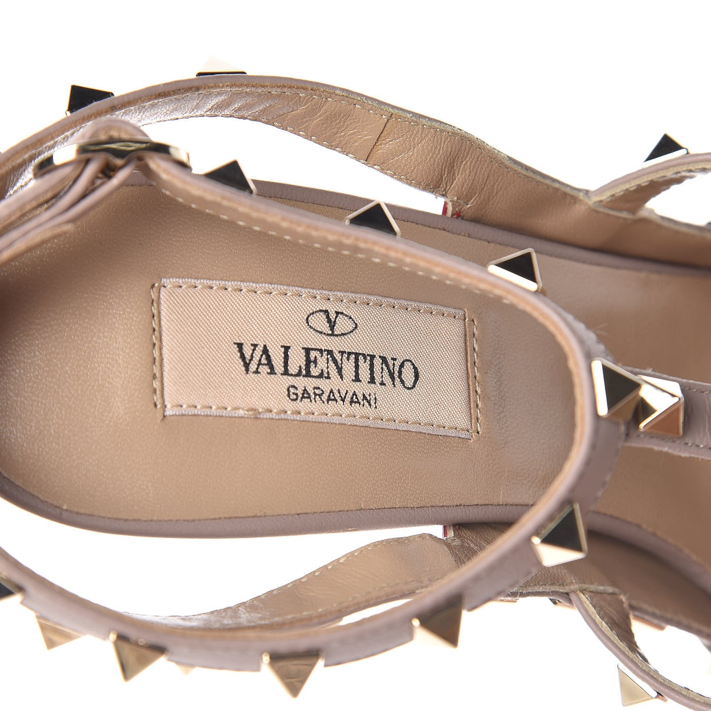 Patent Nappa Rockstud Ankle Strap 100mm Pumps 39.5 Rosso Valentino Poudre