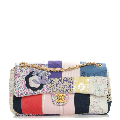 Chanel Fabric Patchwork Medium Flap Bag Pink 1 of 8