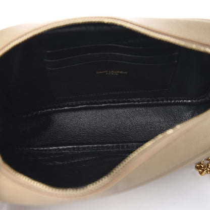 Saint Laurent Grain De Poudre Matelasse Monogram Mini Lou Camera Bag Dark Beige 5 of 10