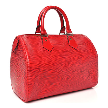 Louis Vuitton Epi Speedy 25 Castillan Red 3 of 9