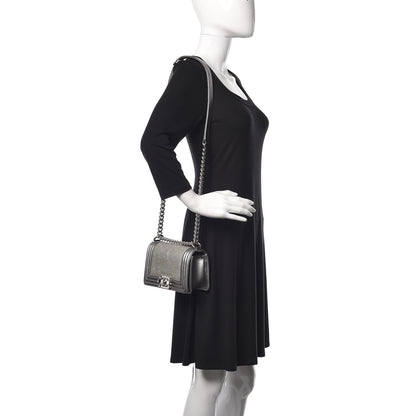 Chanel Galuchat Stingray Small Boy Flap Silver 2 of 10