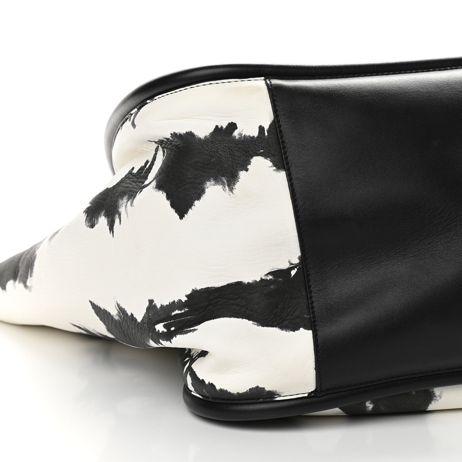 Proenza Schouler Lambskin Tie Dye XL Ruched Tote Optic White Black 9 of 10