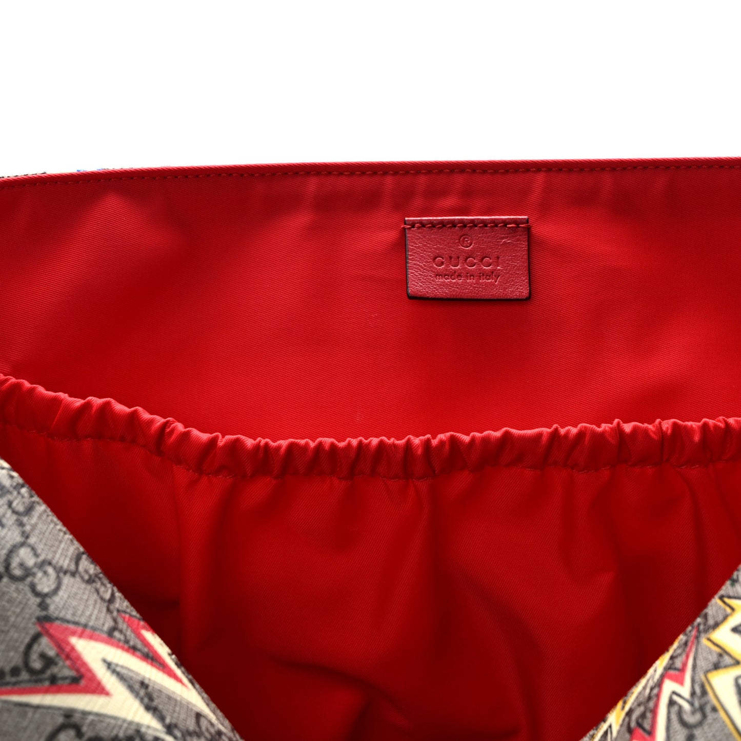 GG Supreme Monogram Space Diaper Bag Red