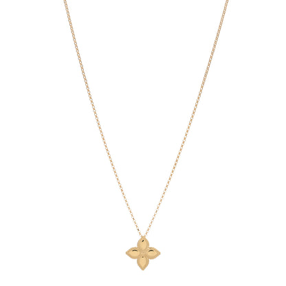 Roberto Coin 18K Yellow Gold Medium Princess Flower Pendant Necklace 1 of 3