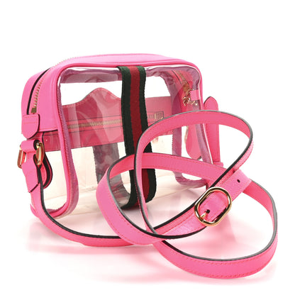 Gucci Vinyl Web Mini Ophidia Transparent Shoulder Bag Fluorescent Fuchsia 3 of 10