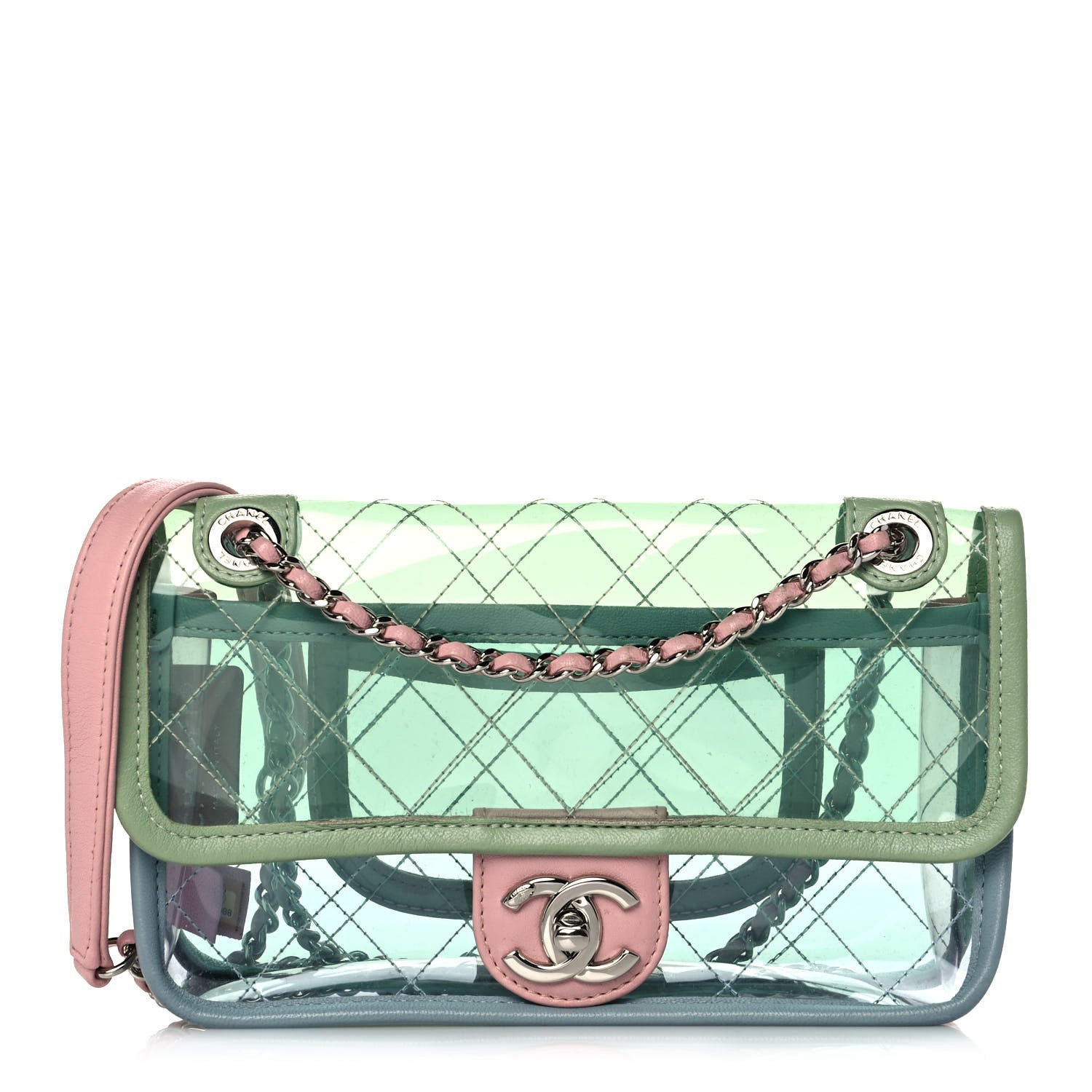Chanel Lambskin PVC Quilted Mini Coco Splash Flap Blue Green 1 of 9