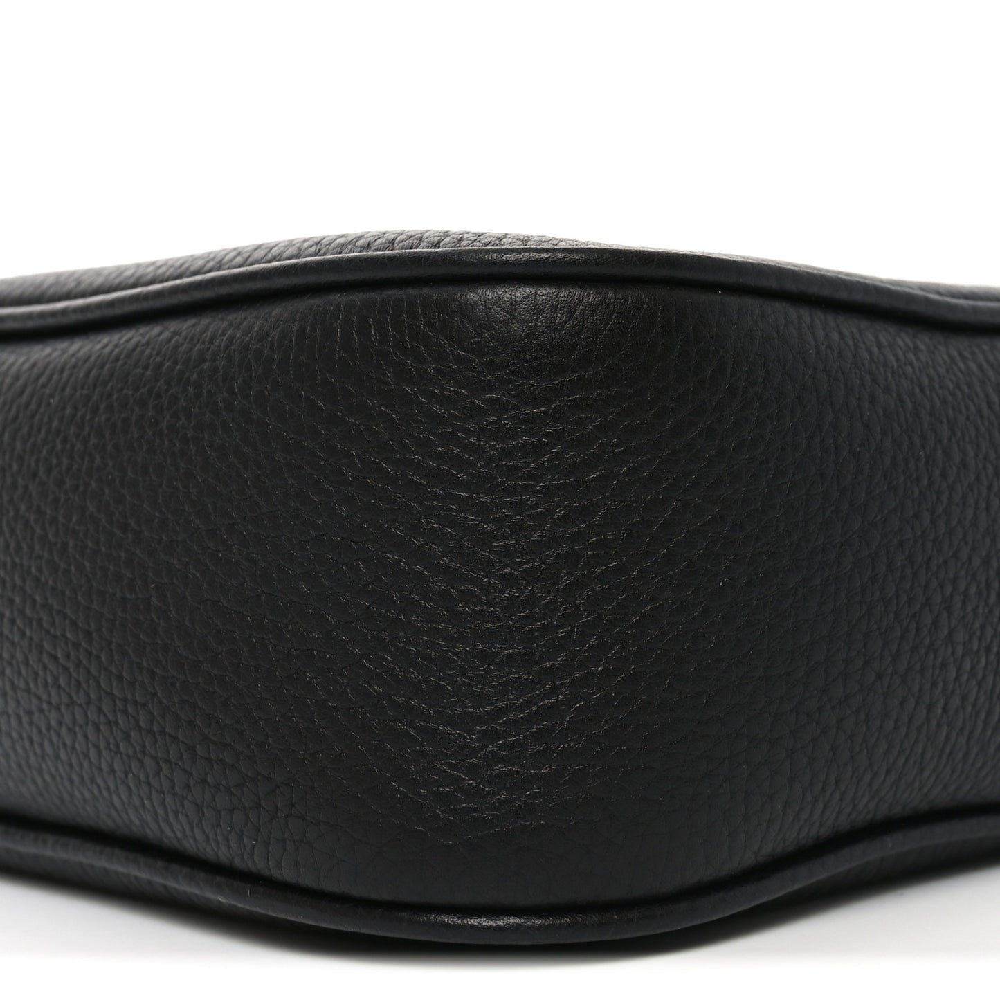 Pebbled Calfskin Small Soho Disco Bag Black