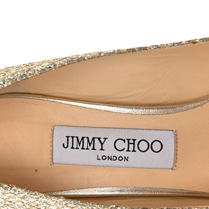 Jimmy Choo Glitter Fabric Romy 85 Pumps 37.5 Champagne 7 of 10