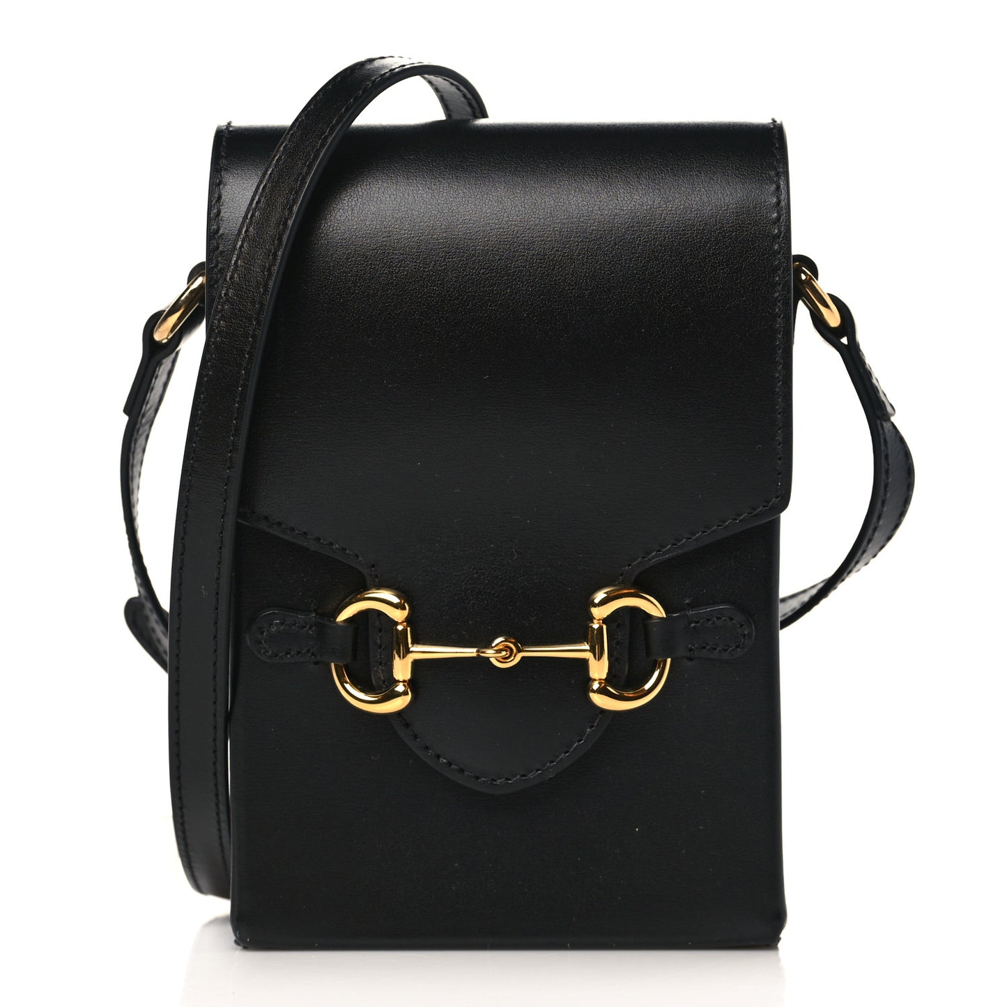 Boarded Plutone Calfskin Mini Horsebit 1955 Crossbody Bag Black