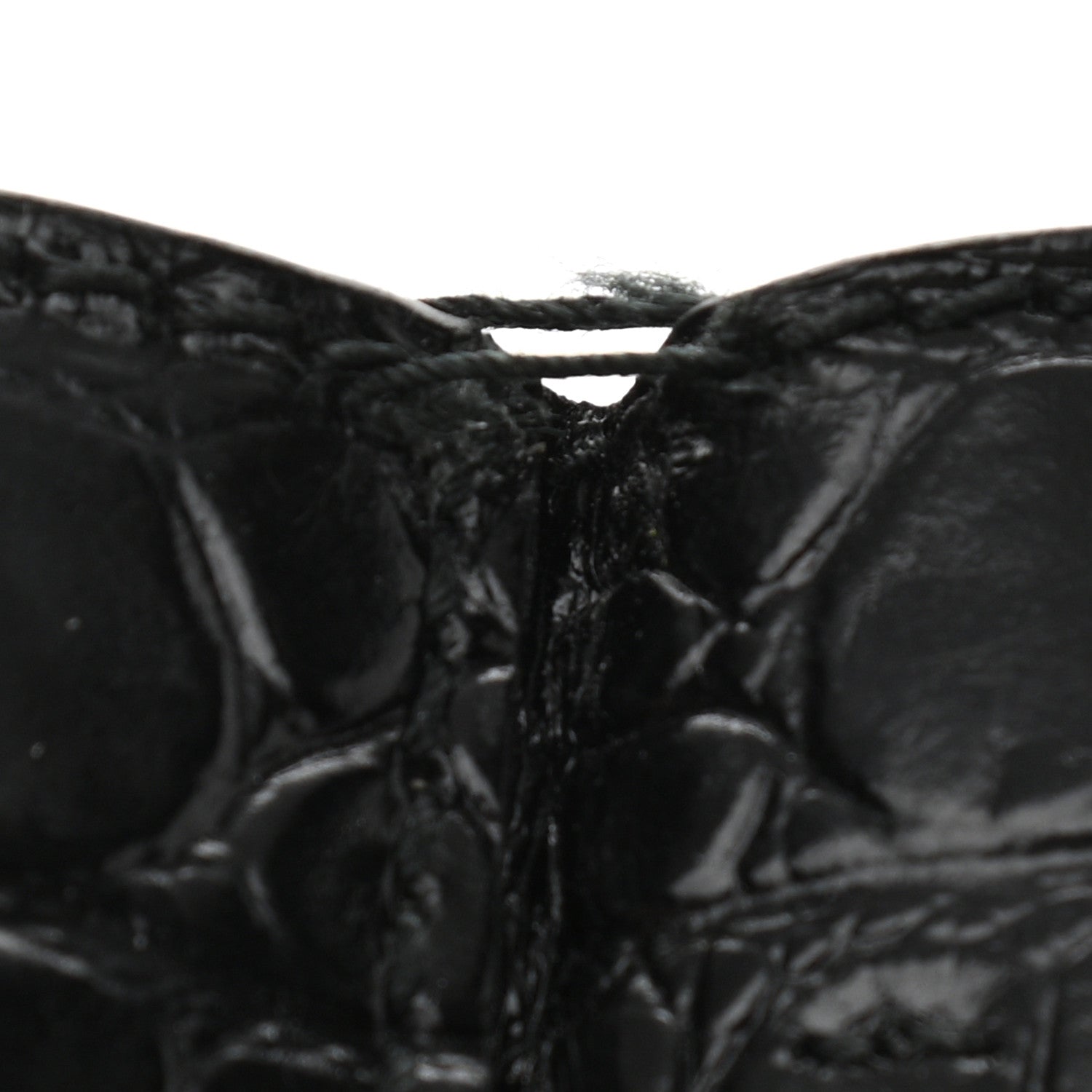 Balenciaga Calfskin Crocodile Embossed Logo Shopping Phone Holder Bag Black 11 of 11