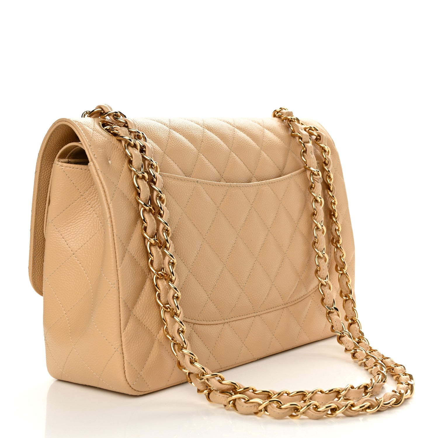 Chanel Caviar Quilted Jumbo Double Flap Beige 3 of 11