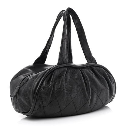 Chanel Deerskin Stitched Bowler Black 2 of 10