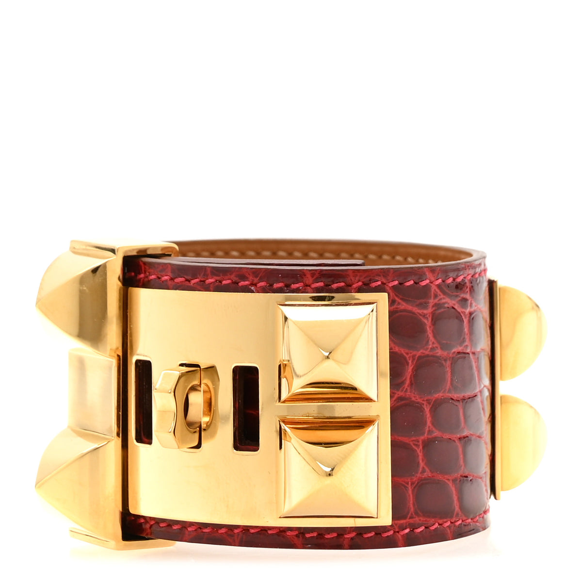 Shiny Alligator Collier De Chien CDC Bracelet S Rouge H