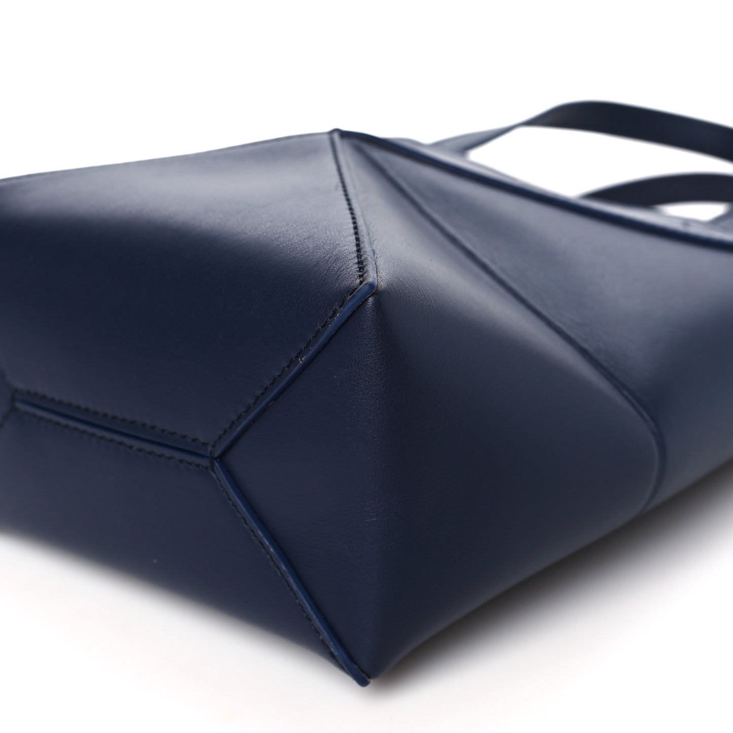 Shiny Calfskin Mini Puzzle Fold Tote Navy