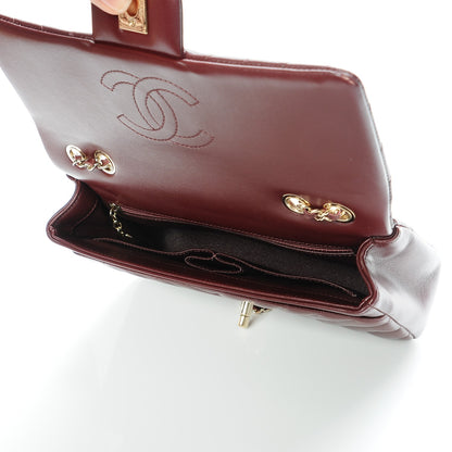 Chanel Lambskin Medium Surpique Chevron Single Flap in Burgundy 5 of 8
