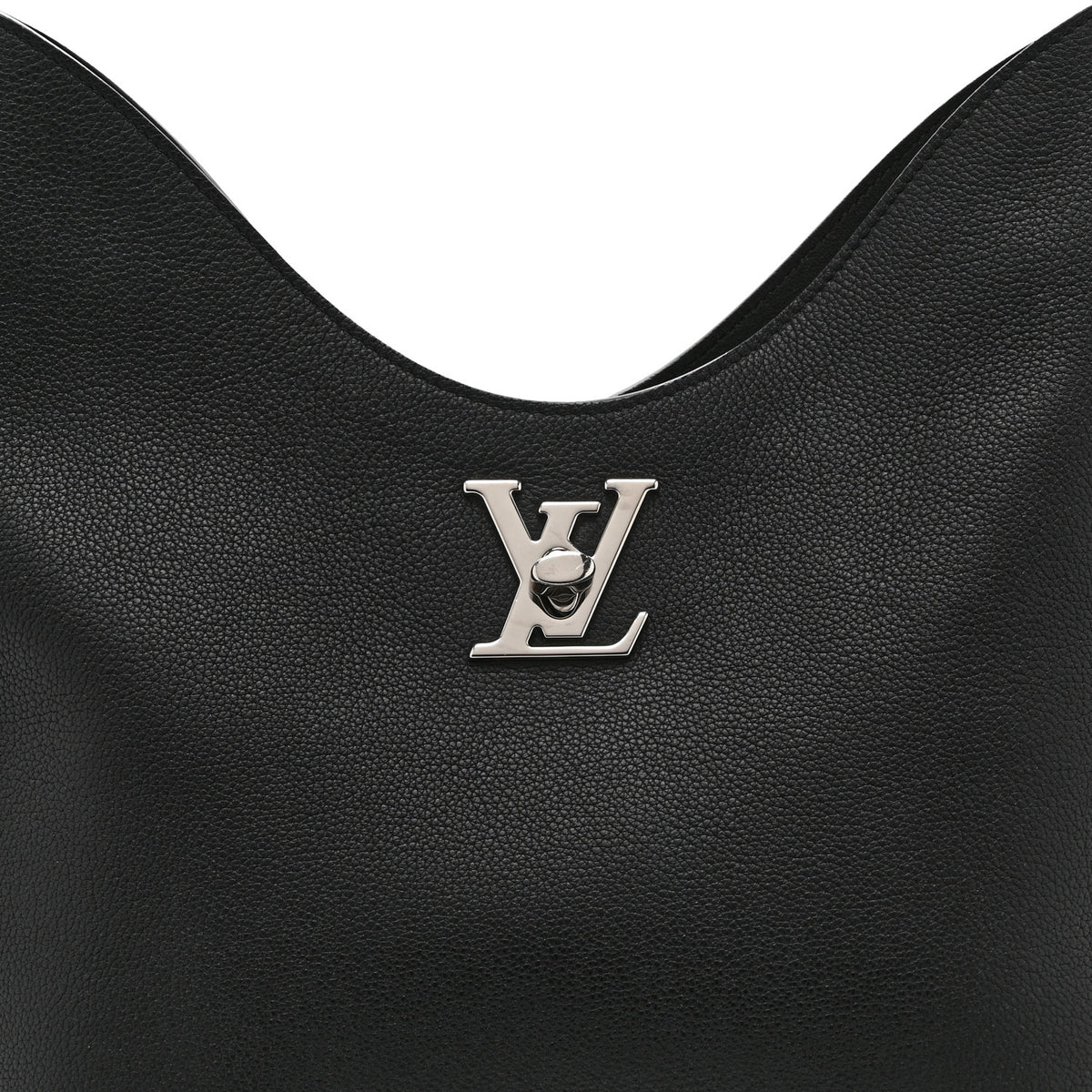 Calfskin Lockme Hobo Black