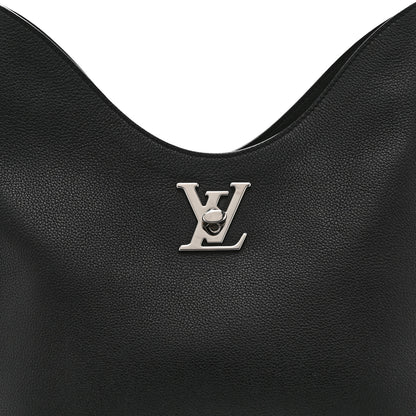 Louis Vuitton Calfskin Lockme Hobo Black 7 of 9