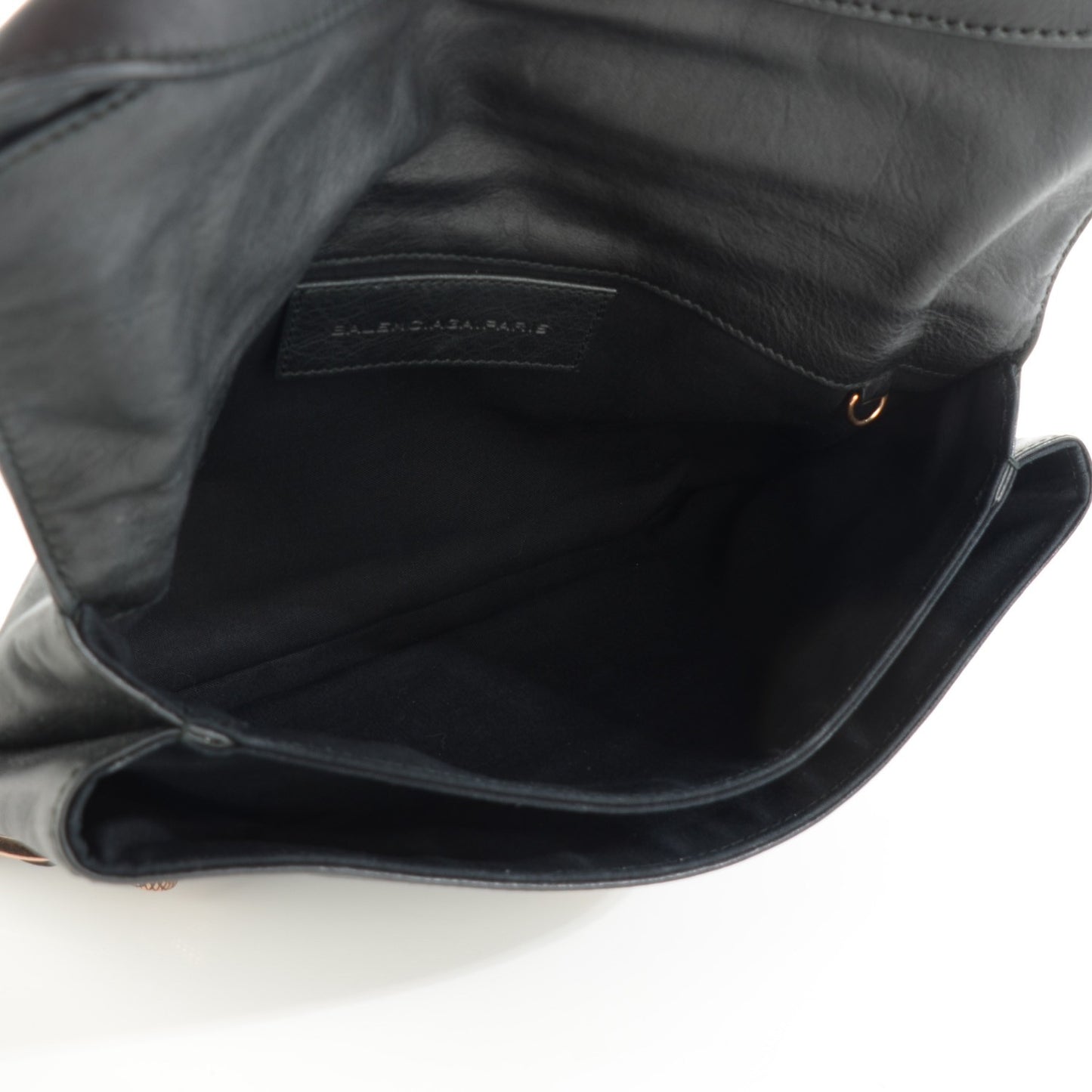 Agneau Giant 21 Rose Gold Hardware Envelope Clutch Black