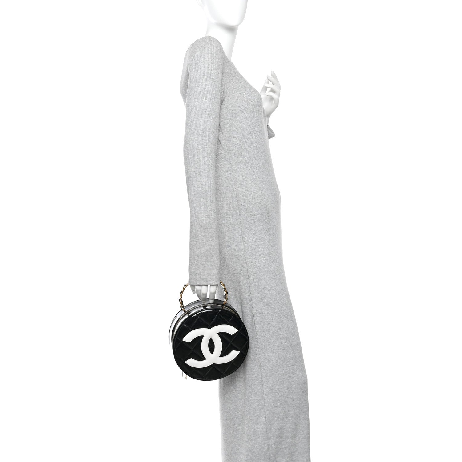 Chanel Patent CC Round Vanity Case Black 2 of 11