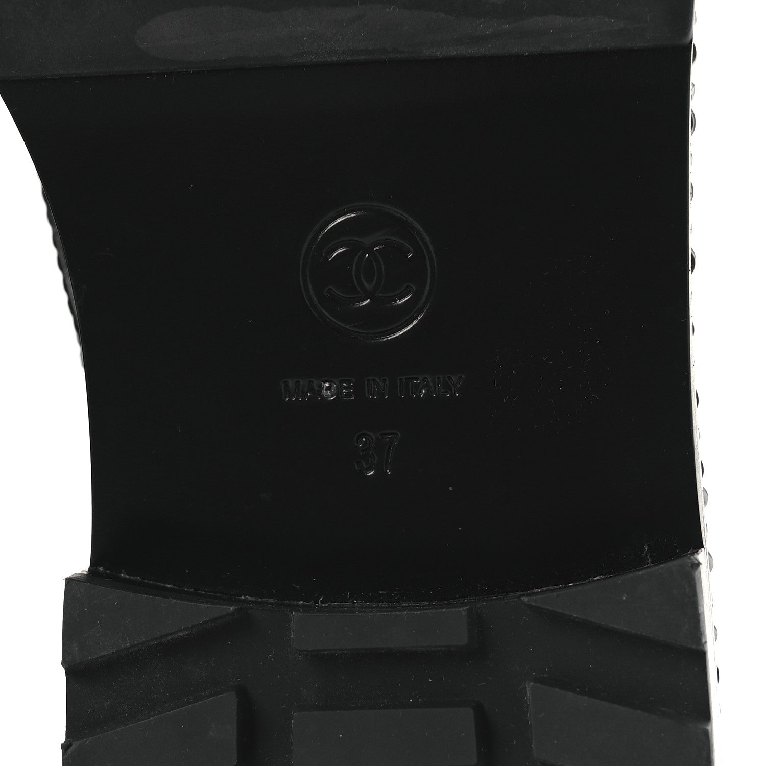Chanel Crackled Calfskin Velvet Pearl Combat Short Boots 37 Black 10 of 11