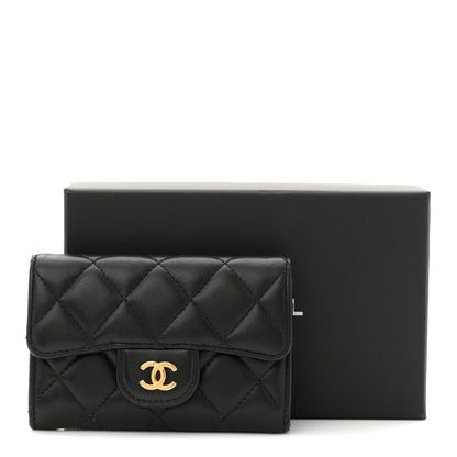 Chanel Lambskin Quilted Flap Card Holder Wallet Black 8 of 8