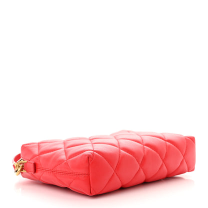 Balenciaga Nappa Calfskin Quilted Touch B Camera Shoulder Bag Bright Red 4 of 10