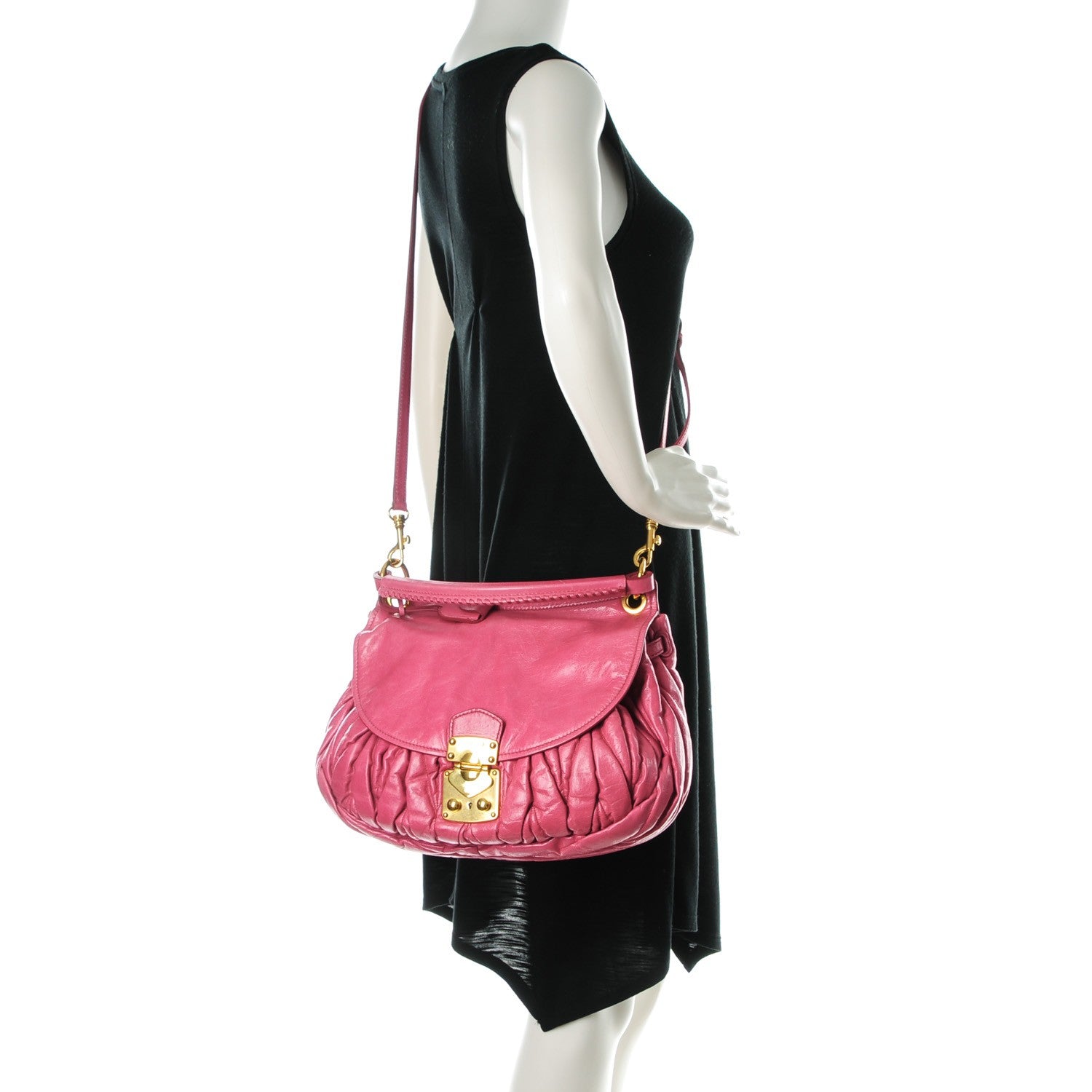 Miu Miu Matelasse Lux Nappa Hobo Peonia 2 of 8