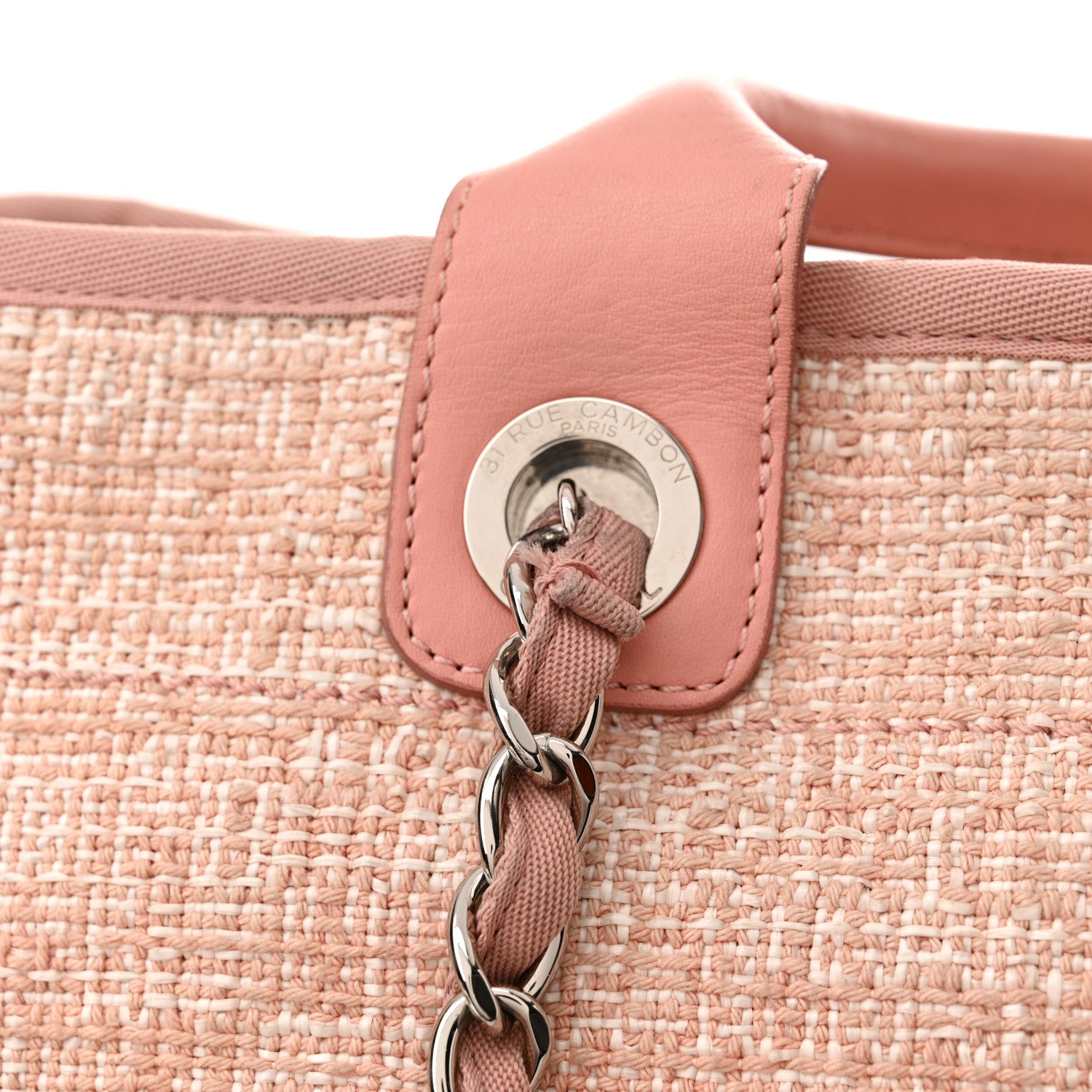 Chanel Straw Lurex Large Deauville Tote Pink 17 of 17