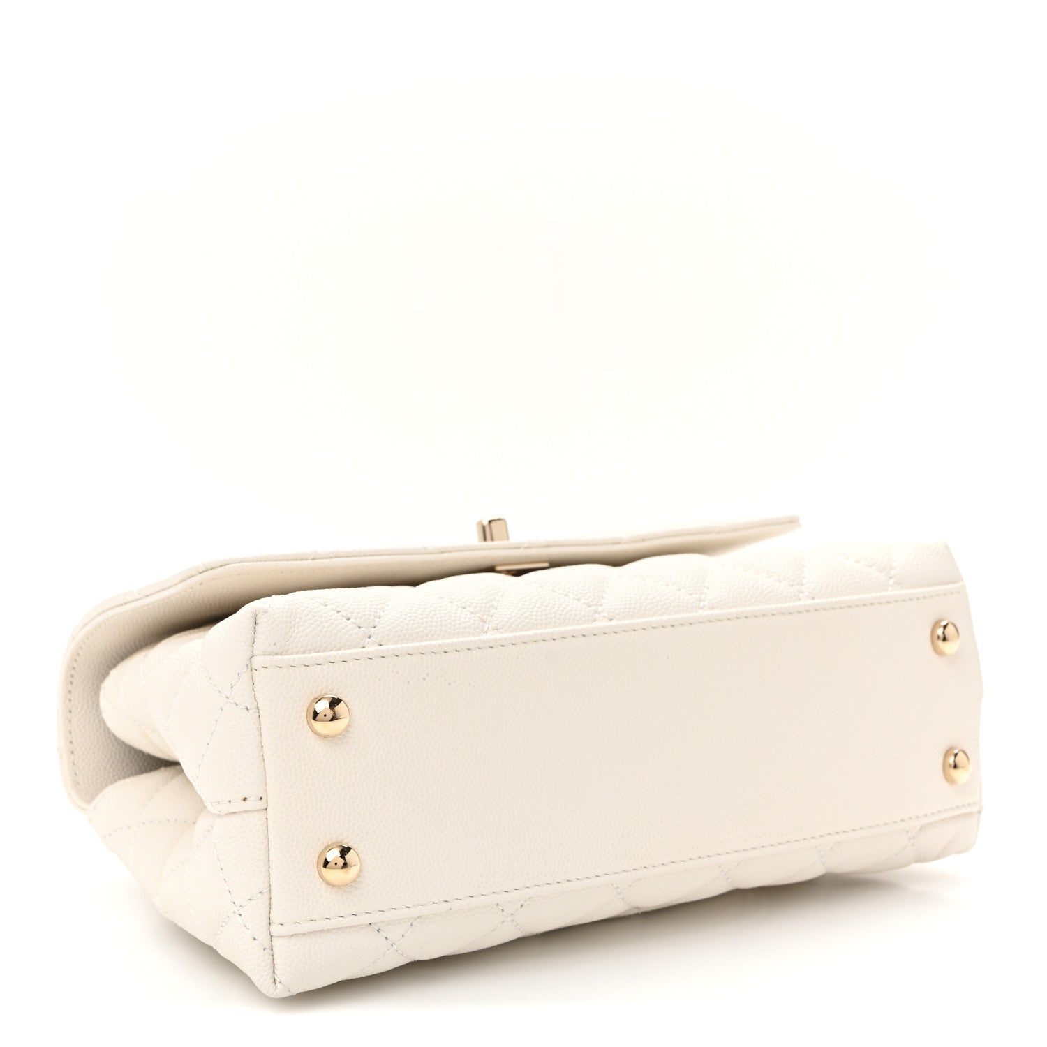 Chanel Caviar Quilted Mini Coco Handle Flap White 4 of 10