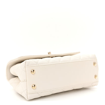 Chanel Caviar Quilted Mini Coco Handle Flap White 4 of 10