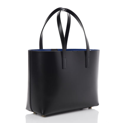 Saint Laurent Calfskin Classic Monogram Double Face Tote Black Blue Majorelle 4 of 9