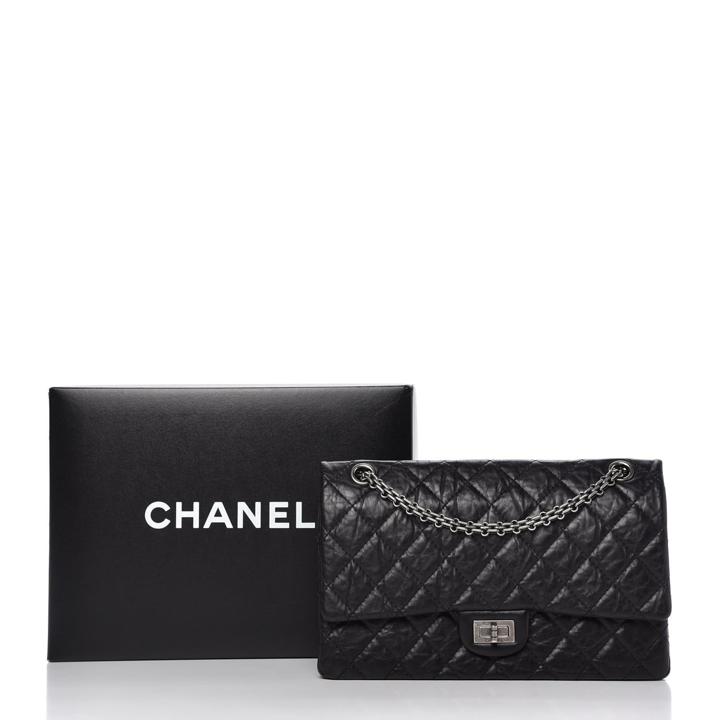 Aged Calfskin Quilted 2.55 Reissue 226 Flap Black