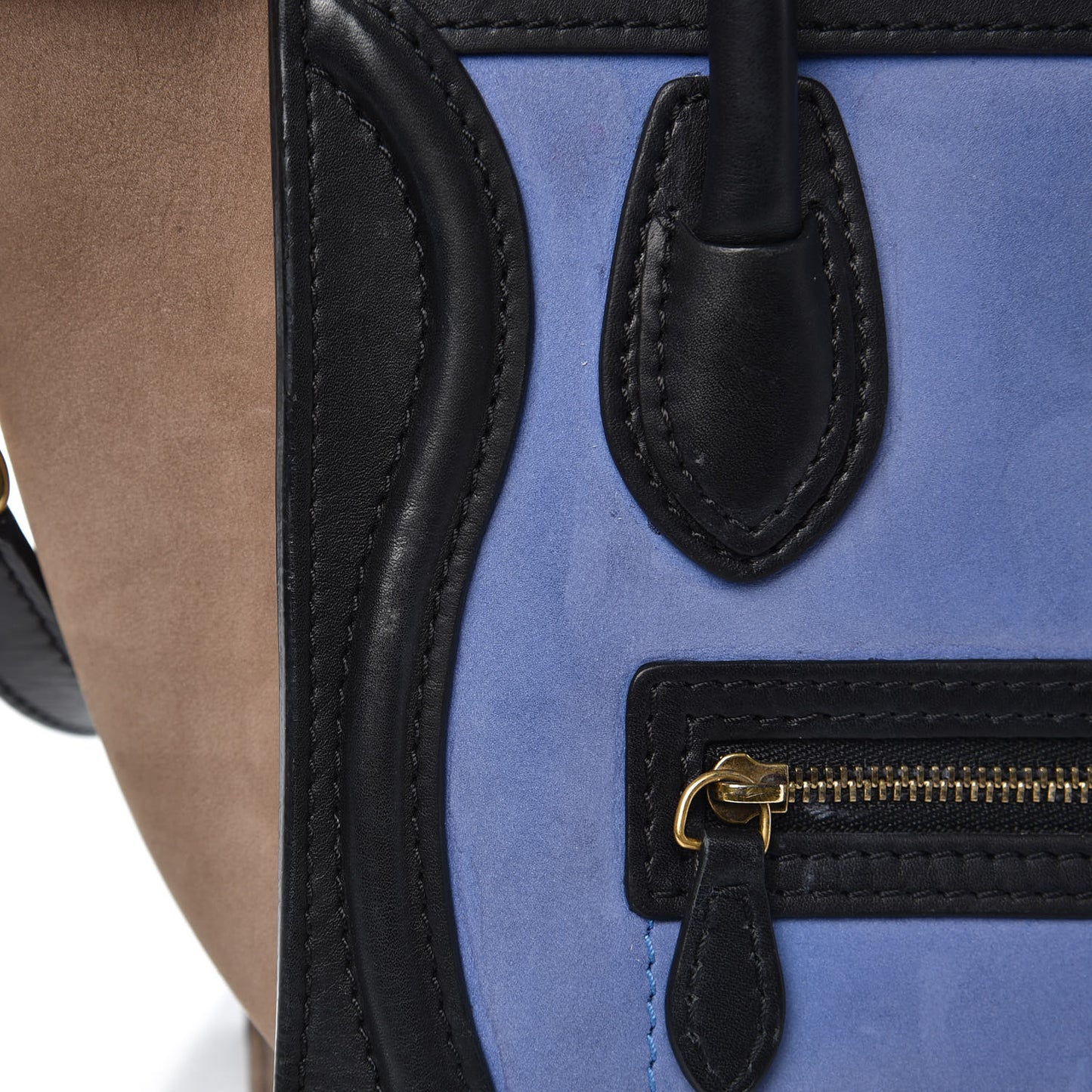 Nubuck Smooth Calfskin Nano Tri-Color Luggage Royal Blue