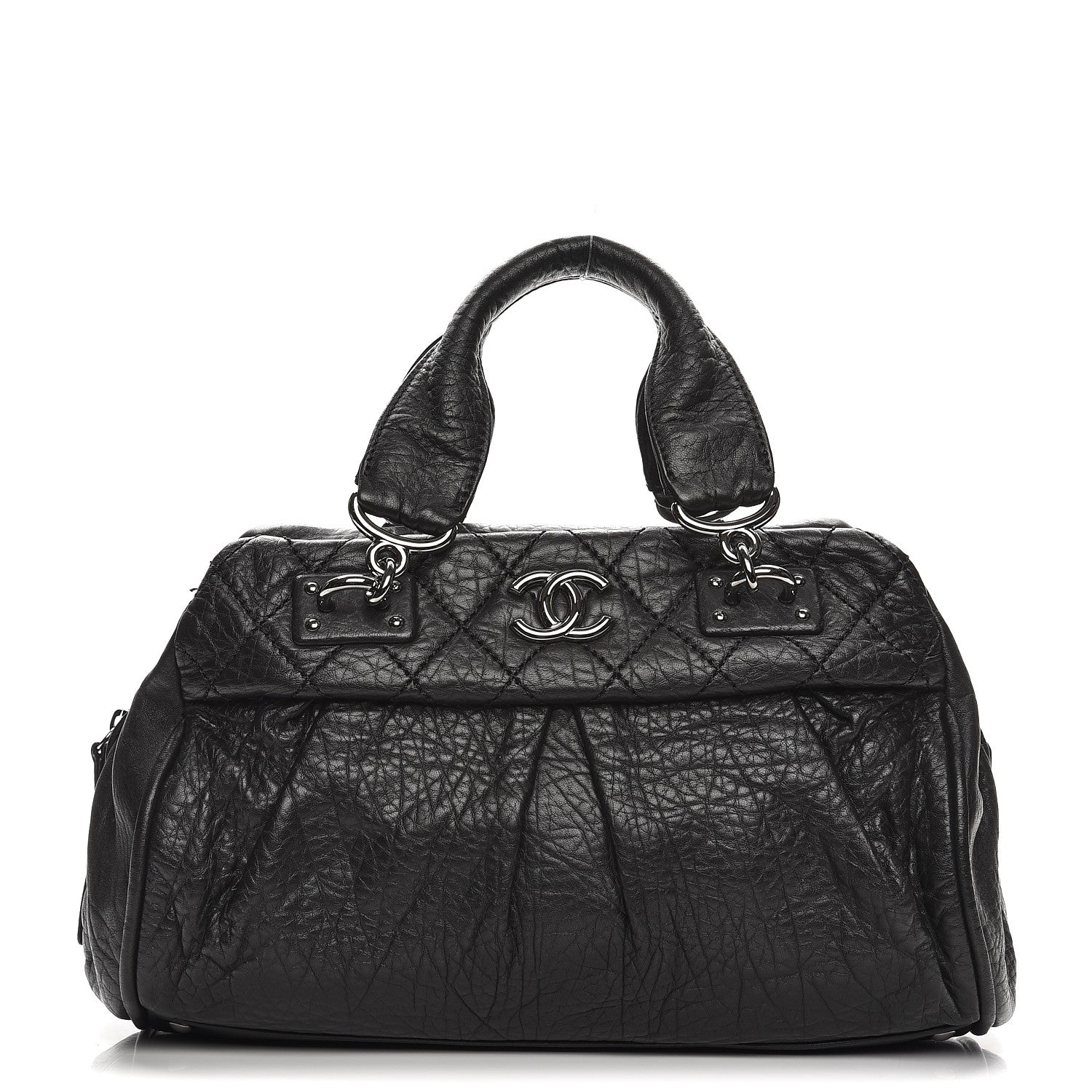 Chanel Distressed Lambskin Quilted Small Le Marais Tote Black 1 of 9